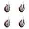 Service Caster 5 Inch Maroon Polyurethane Wheel Swivel 7/8 Inch Square Stem Caster Set SCC SCC-SQ20S514-PPUB-MRN-78-4 - alternate 1